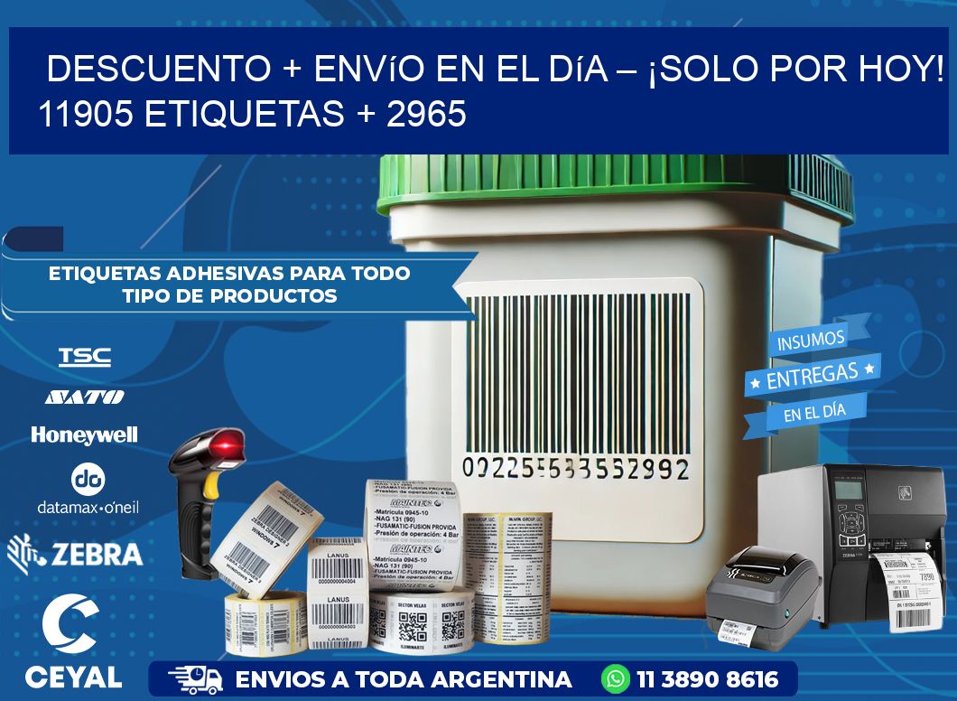 Descuento + envío en el Día – ¡Solo por Hoy! 11905 etiquetas + 2965