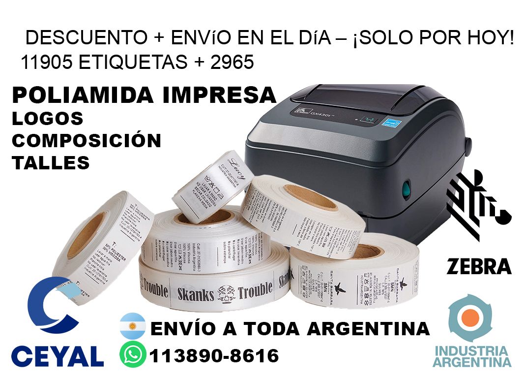Descuento + envío en el Día – ¡Solo por Hoy! 11905 etiquetas + 2965