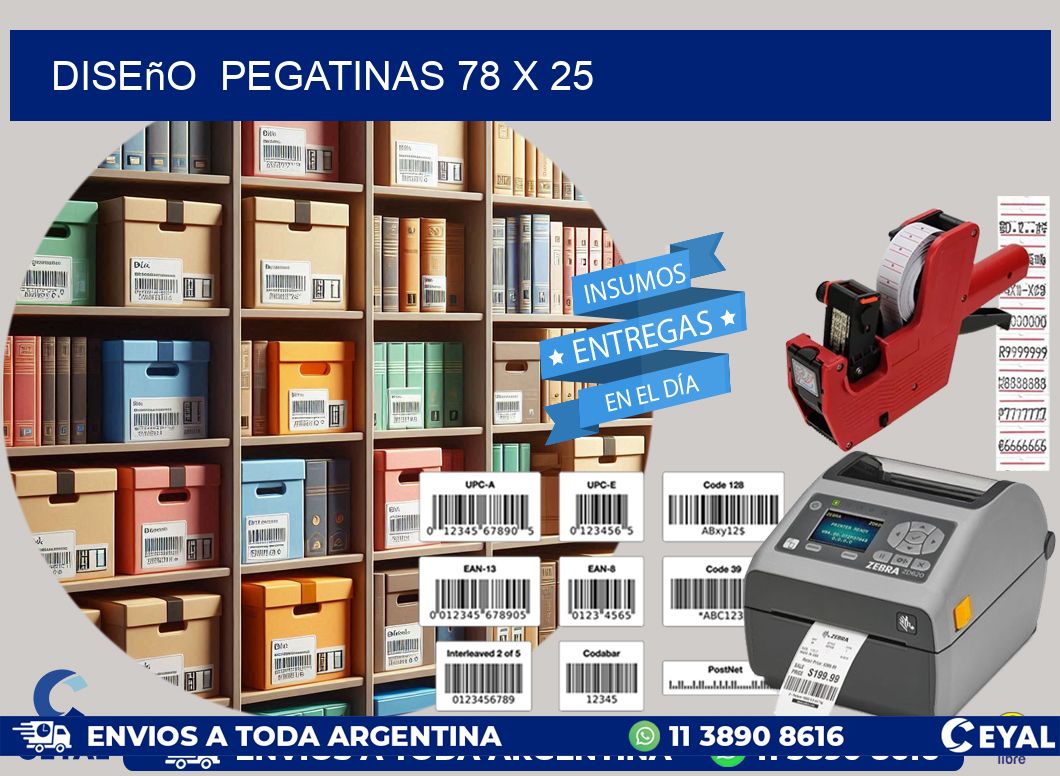 Diseño  PEGATINAS 78 x 25