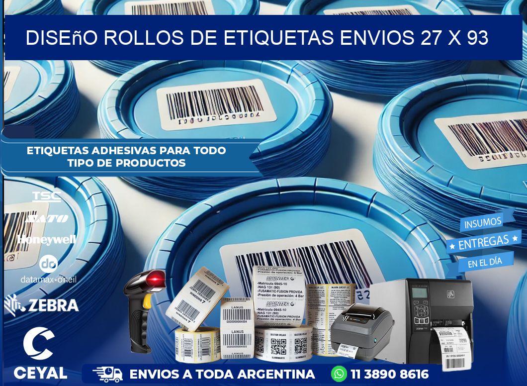 Diseño ROLLOS DE ETIQUETAS ENVIOS 27 x 93