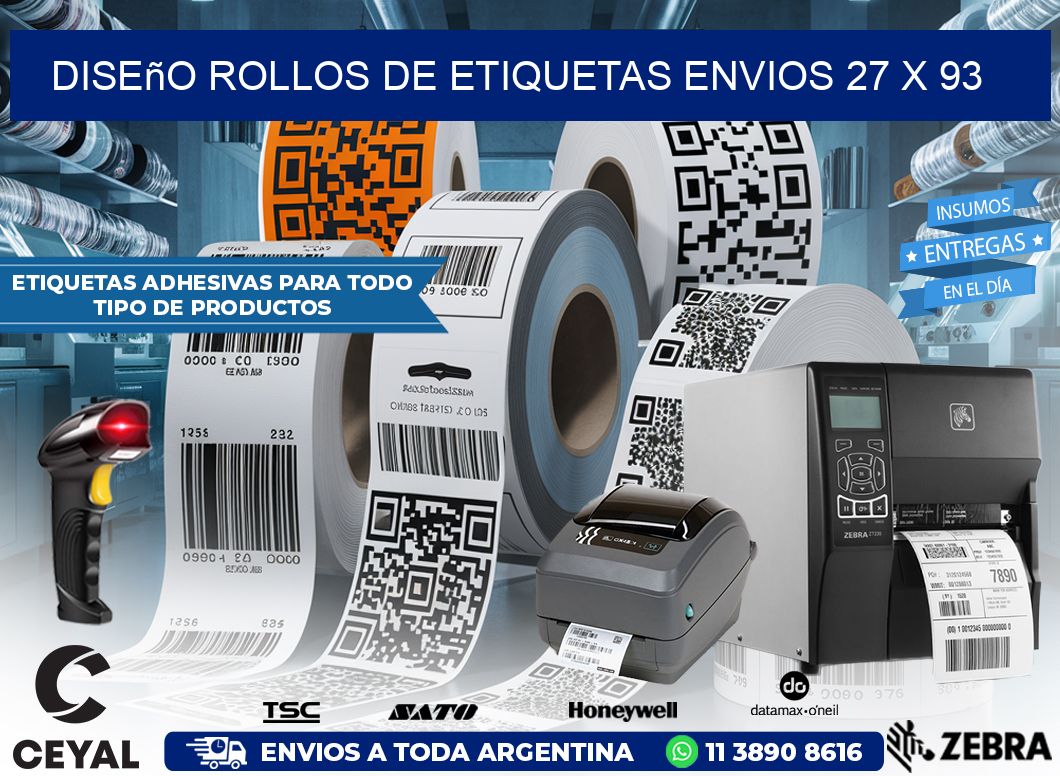 Diseño ROLLOS DE ETIQUETAS ENVIOS 27 x 93
