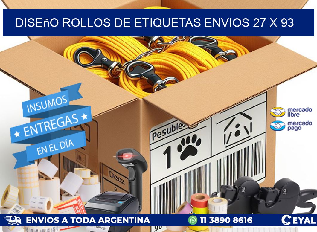 Diseño ROLLOS DE ETIQUETAS ENVIOS 27 x 93