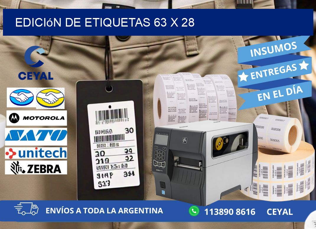 Edición de etiquetas 63 x 28