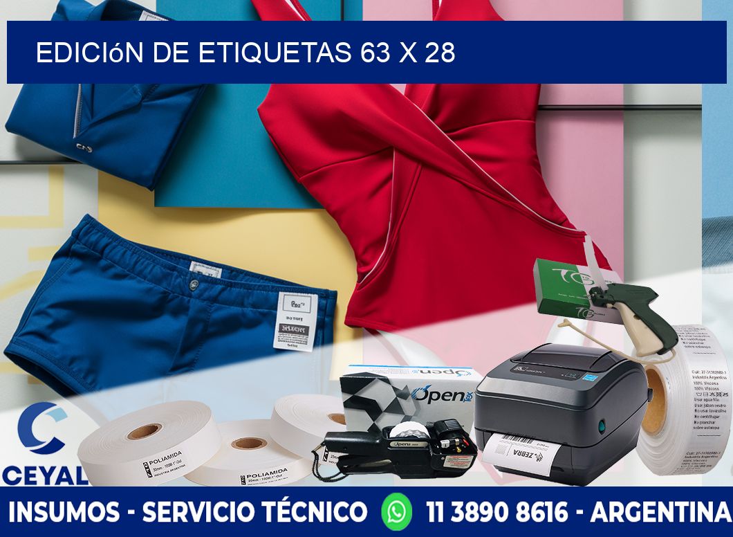 Edición de etiquetas 63 x 28
