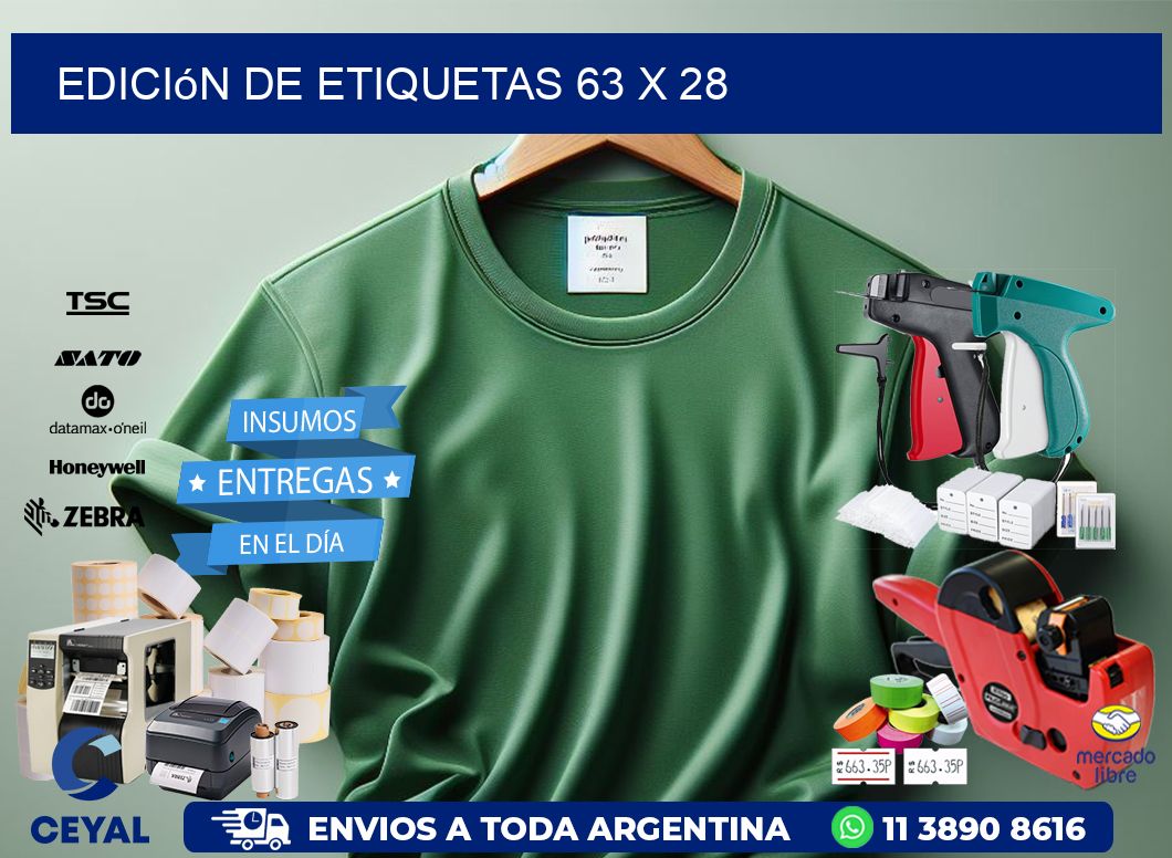 Edición de etiquetas 63 x 28