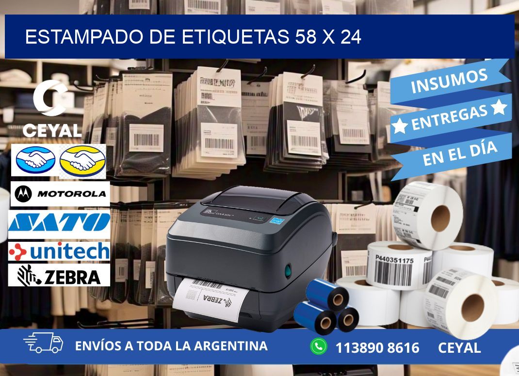 Estampado de etiquetas 58 x 24