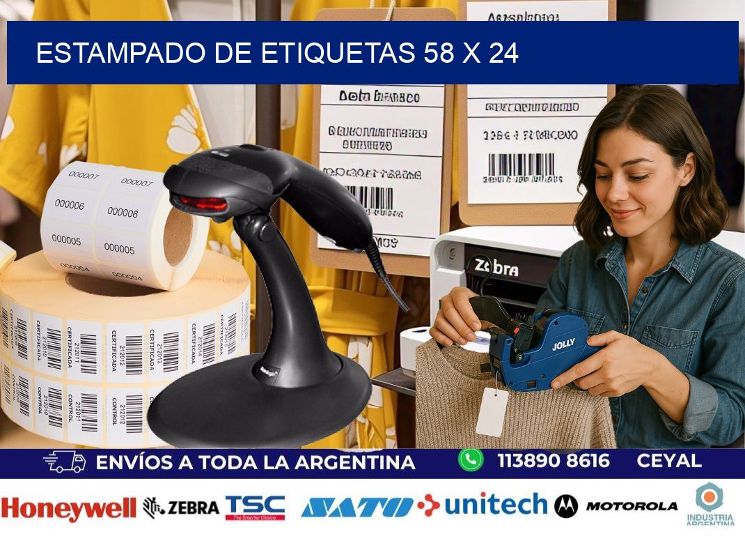 Estampado de etiquetas 58 x 24