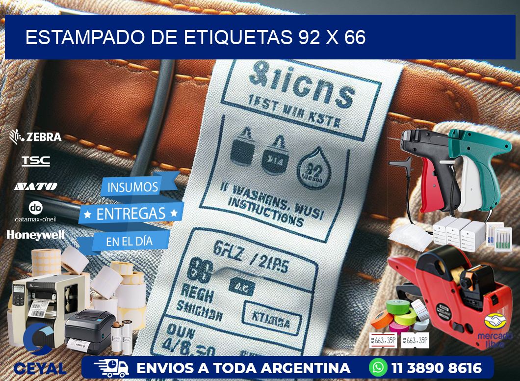 Estampado de etiquetas 92 x 66