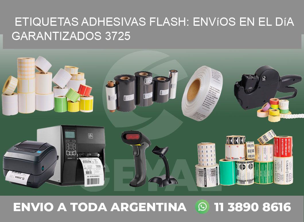 Etiquetas adhesivas Flash: Envíos en el Día Garantizados 3725