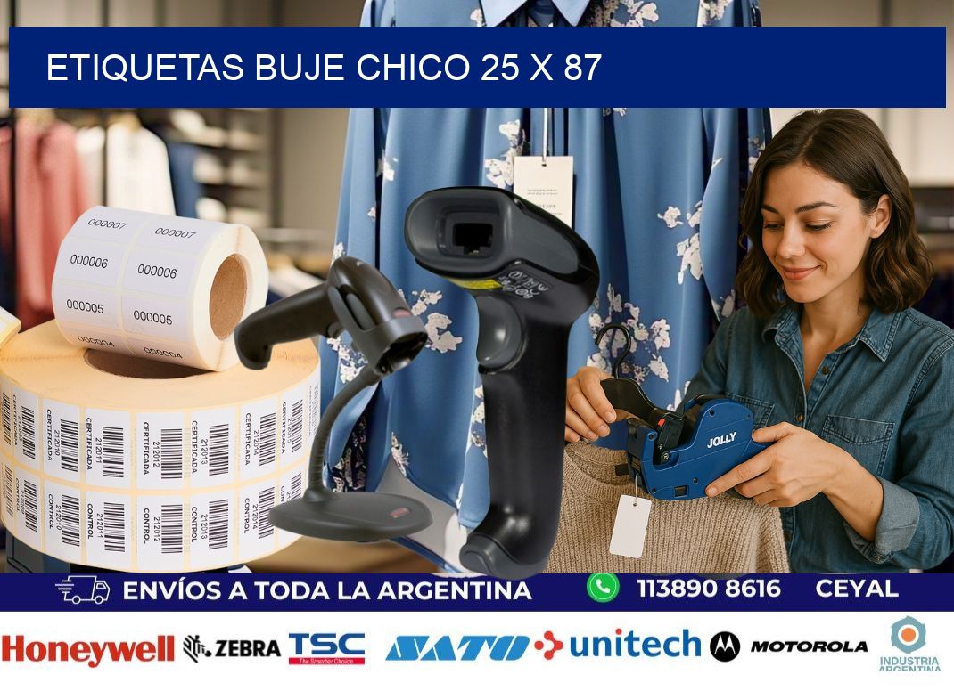 Etiquetas buje chico 25 x 87