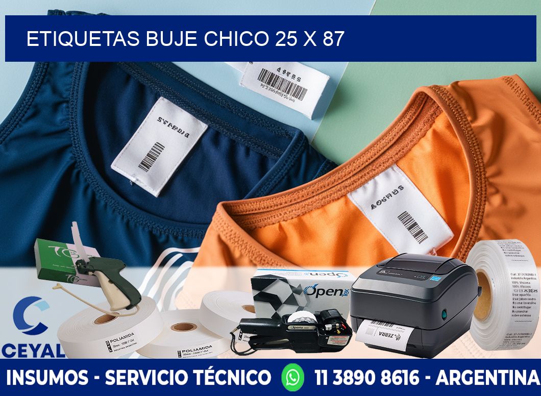 Etiquetas buje chico 25 x 87