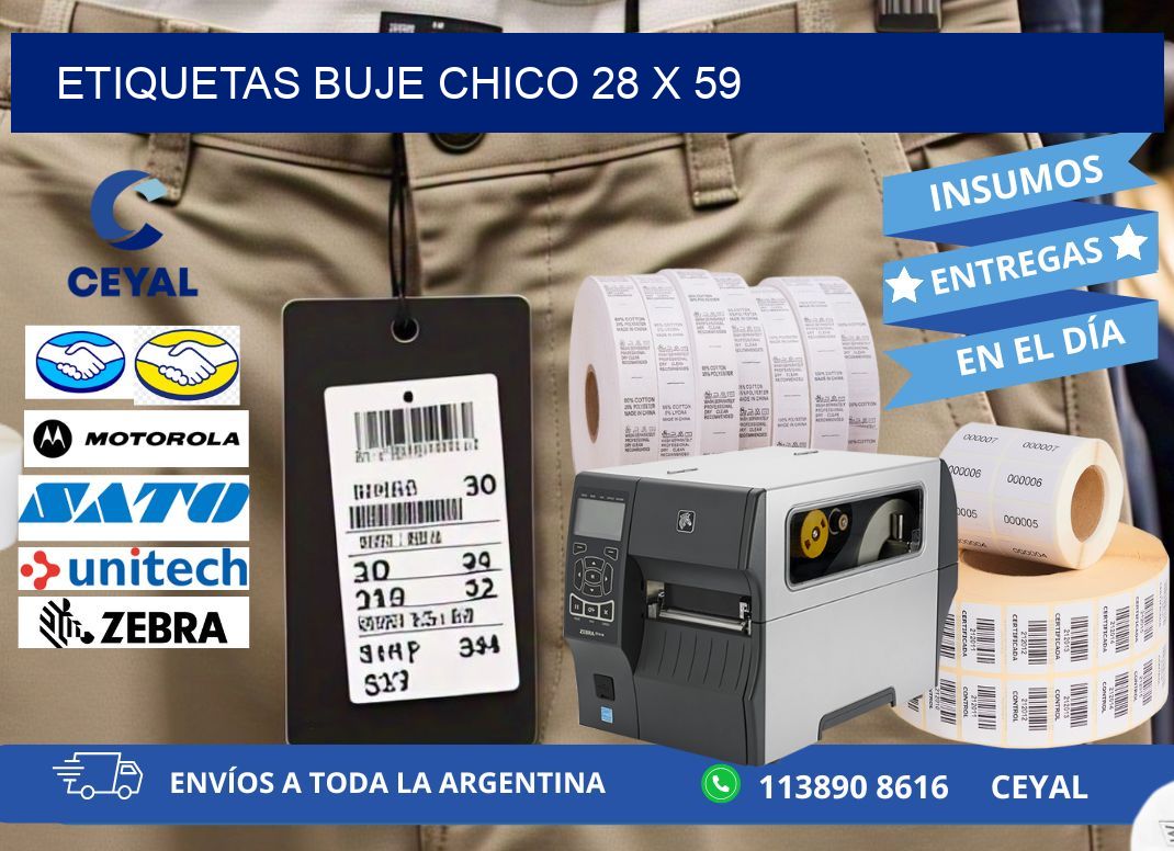 Etiquetas buje chico 28 x 59