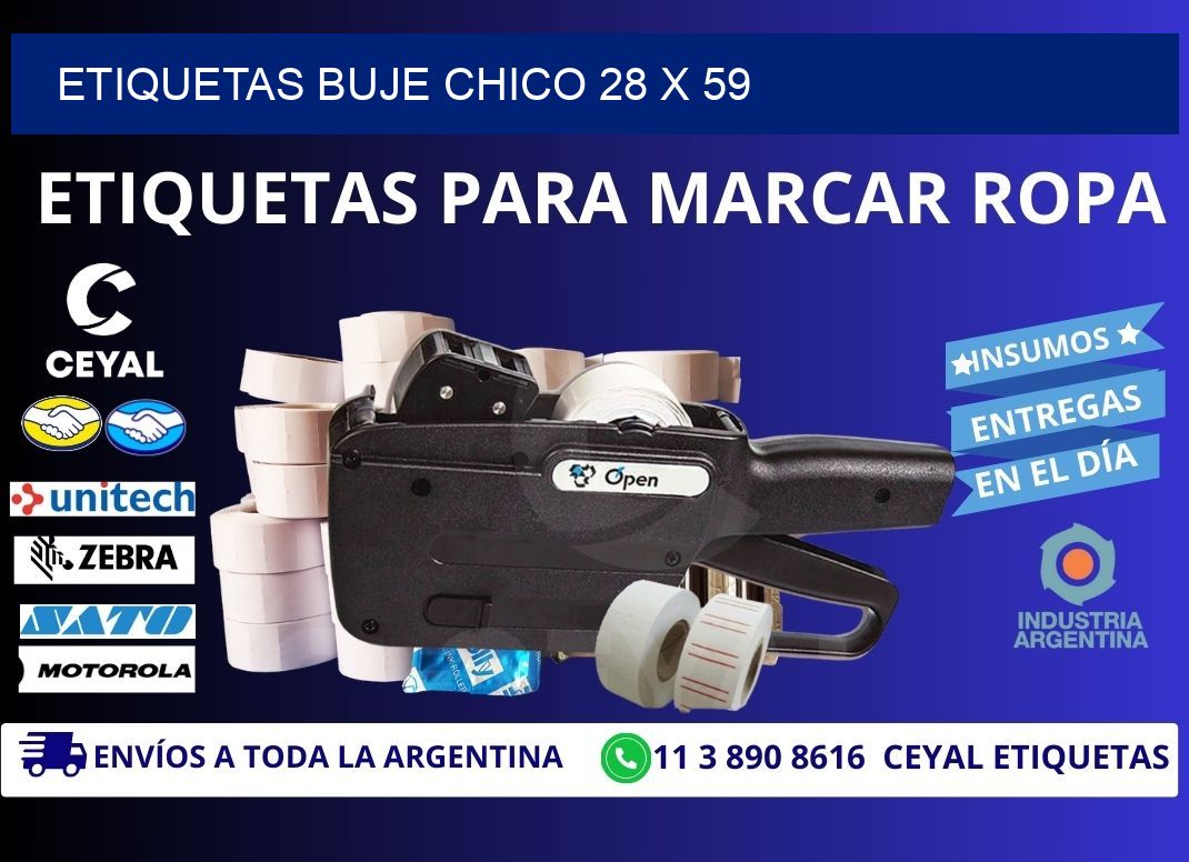 Etiquetas buje chico 28 x 59