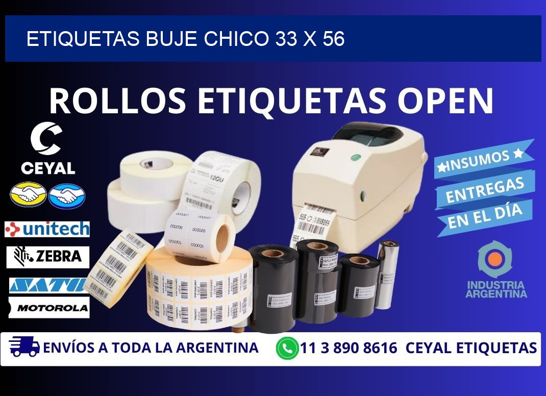 Etiquetas buje chico 33 x 56