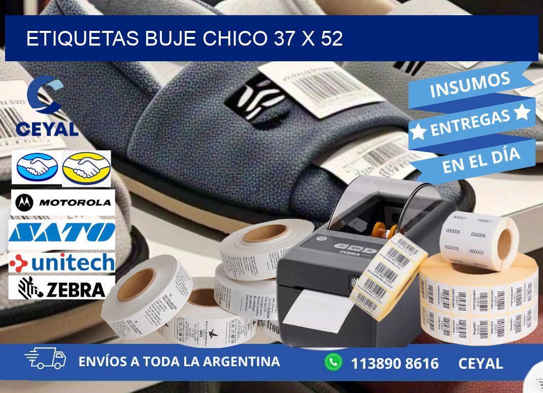 Etiquetas buje chico 37 x 52