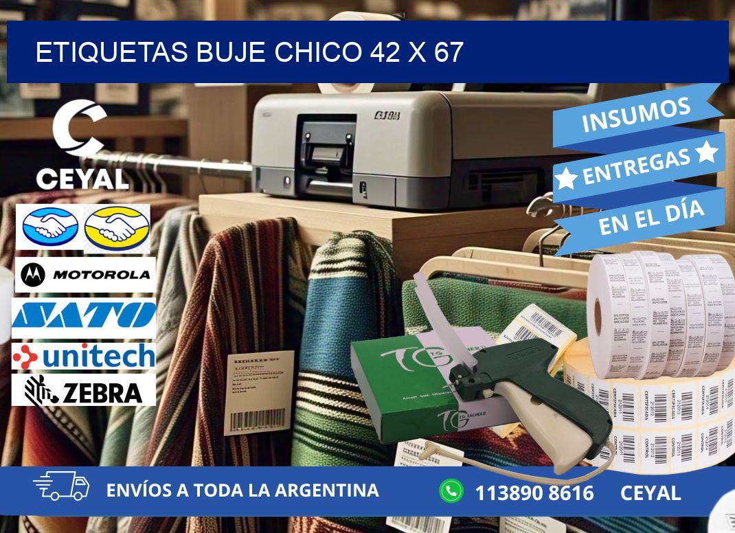 Etiquetas buje chico 42 x 67