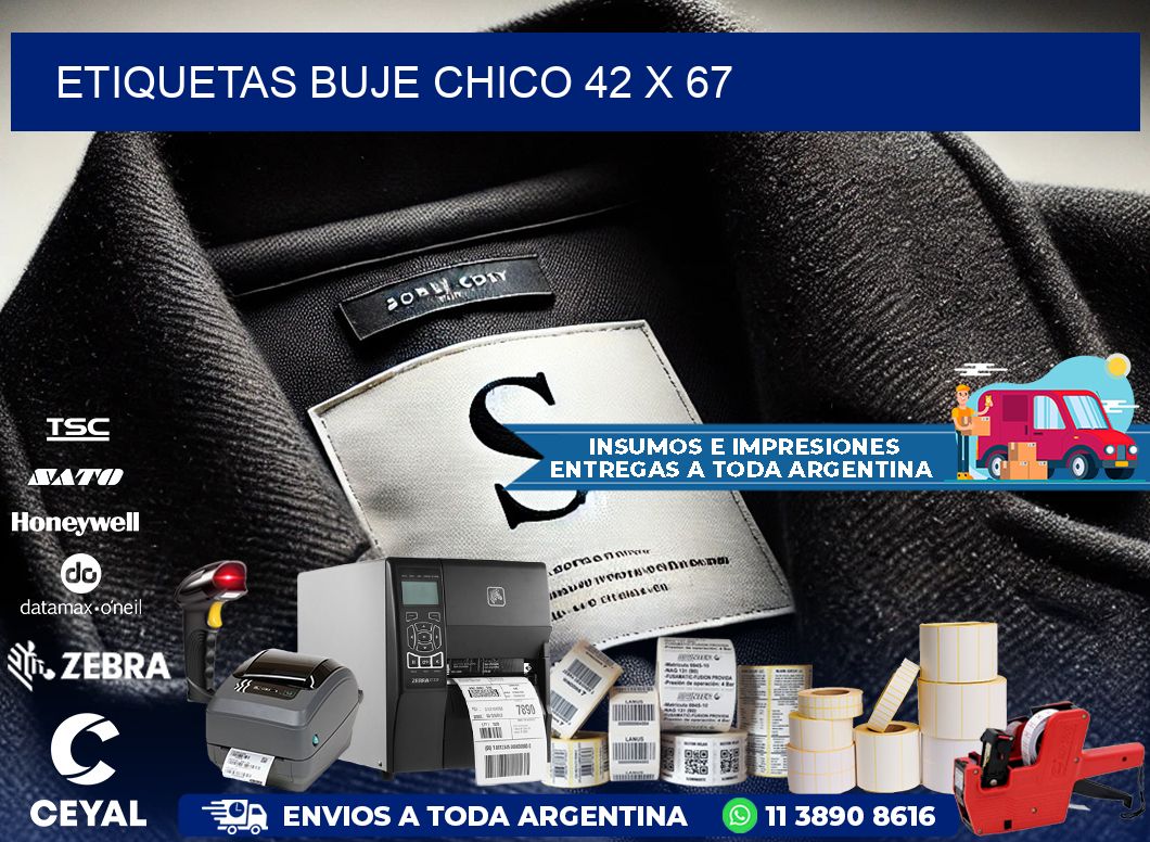 Etiquetas buje chico 42 x 67