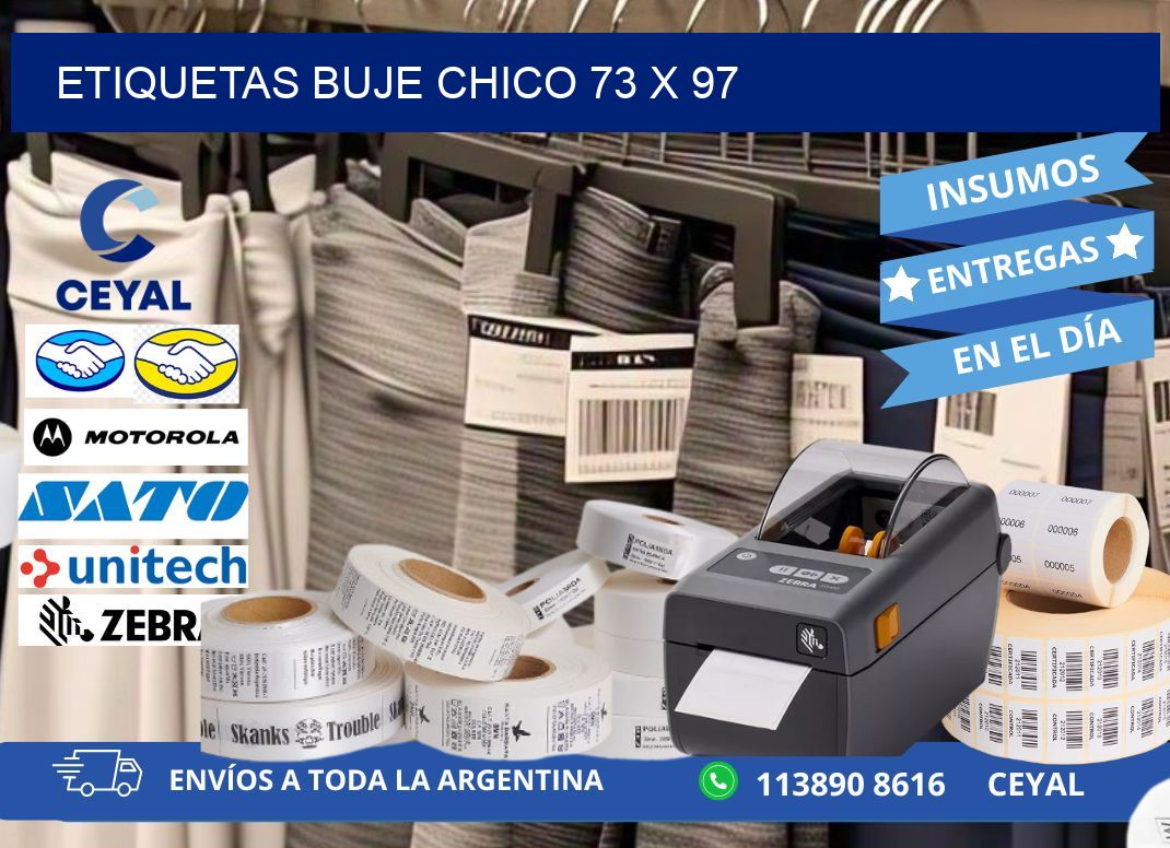 Etiquetas buje chico 73 x 97