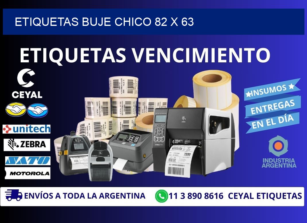 Etiquetas buje chico 82 x 63