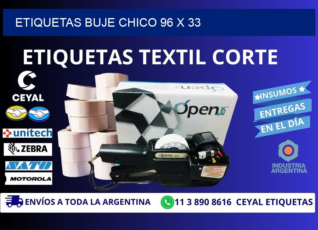 Etiquetas buje chico 96 x 33