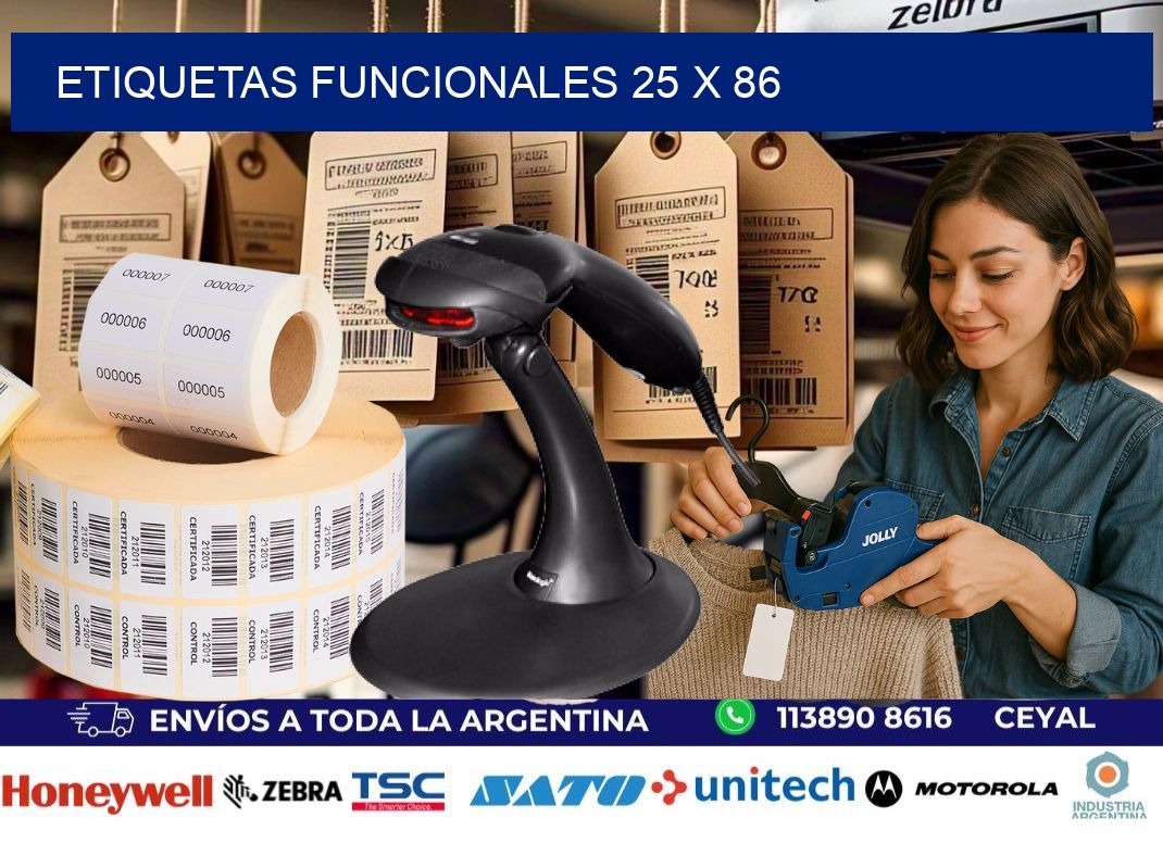 Etiquetas funcionales 25 x 86