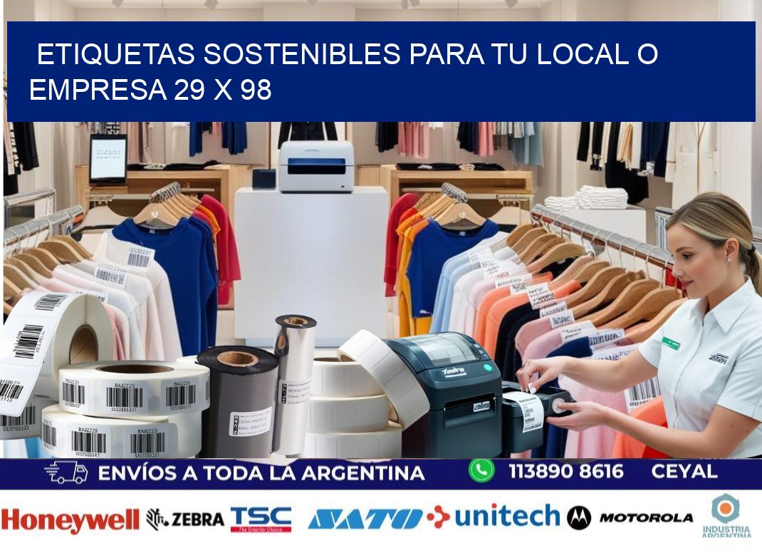 Etiquetas sostenibles para tu local o empresa 29 x 98
