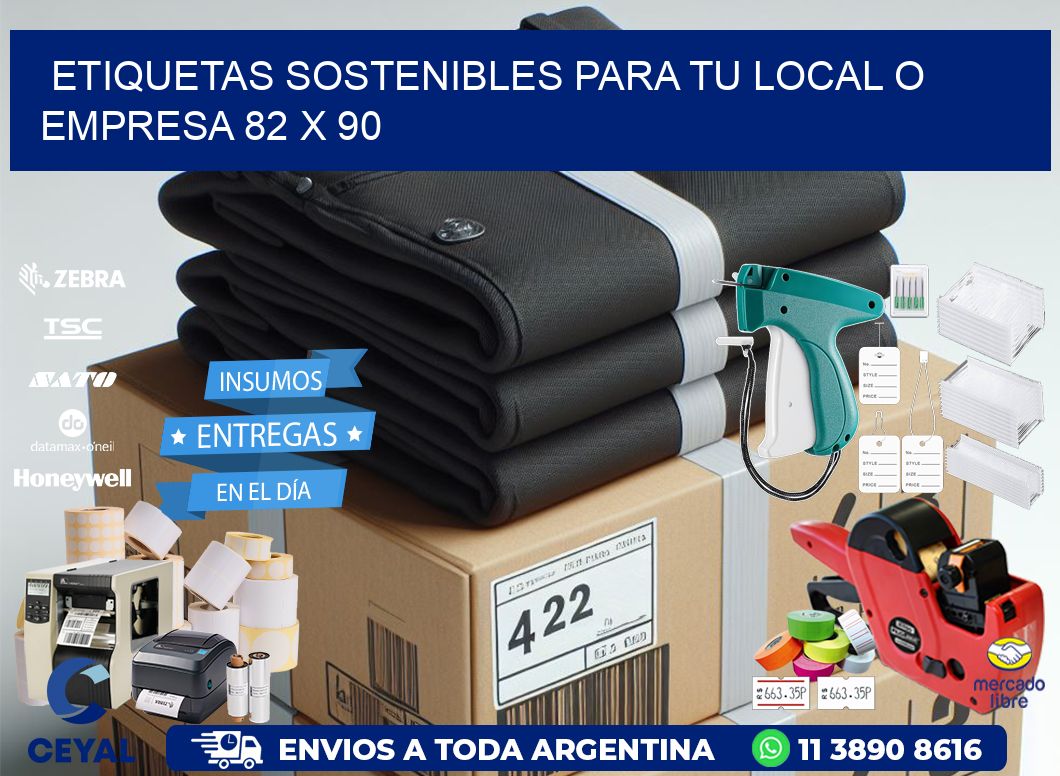 Etiquetas sostenibles para tu local o empresa 82 x 90