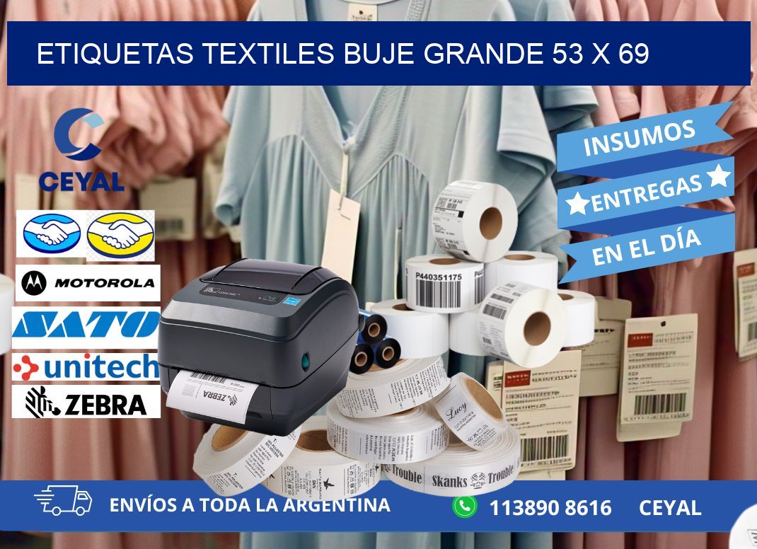 Etiquetas textiles buje grande 53 x 69
