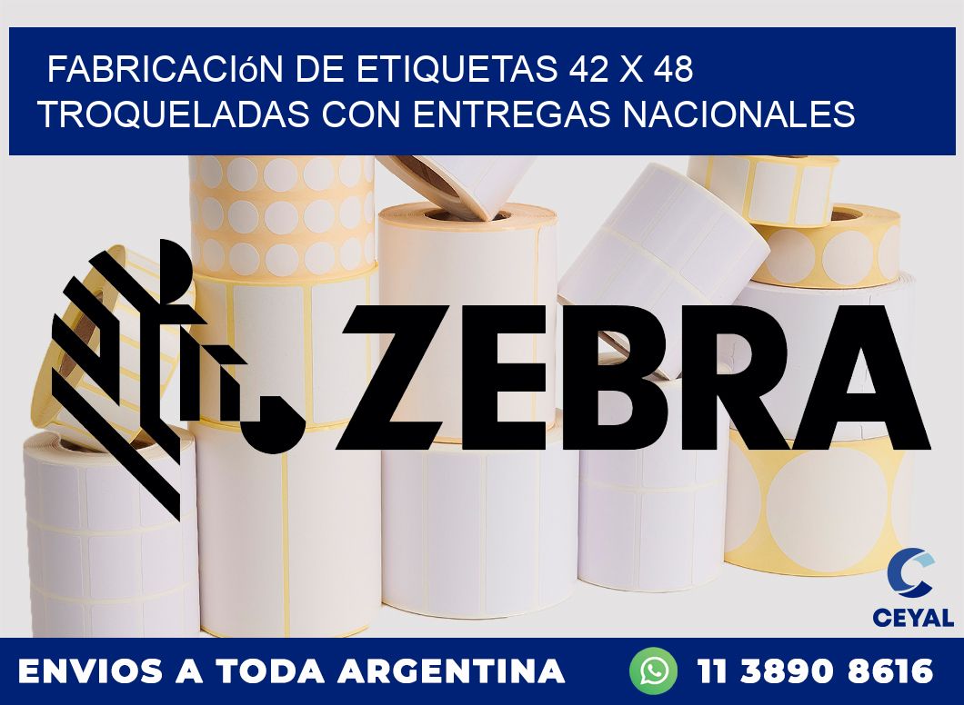 Fabricación de etiquetas 42 x 48 troqueladas con entregas nacionales
