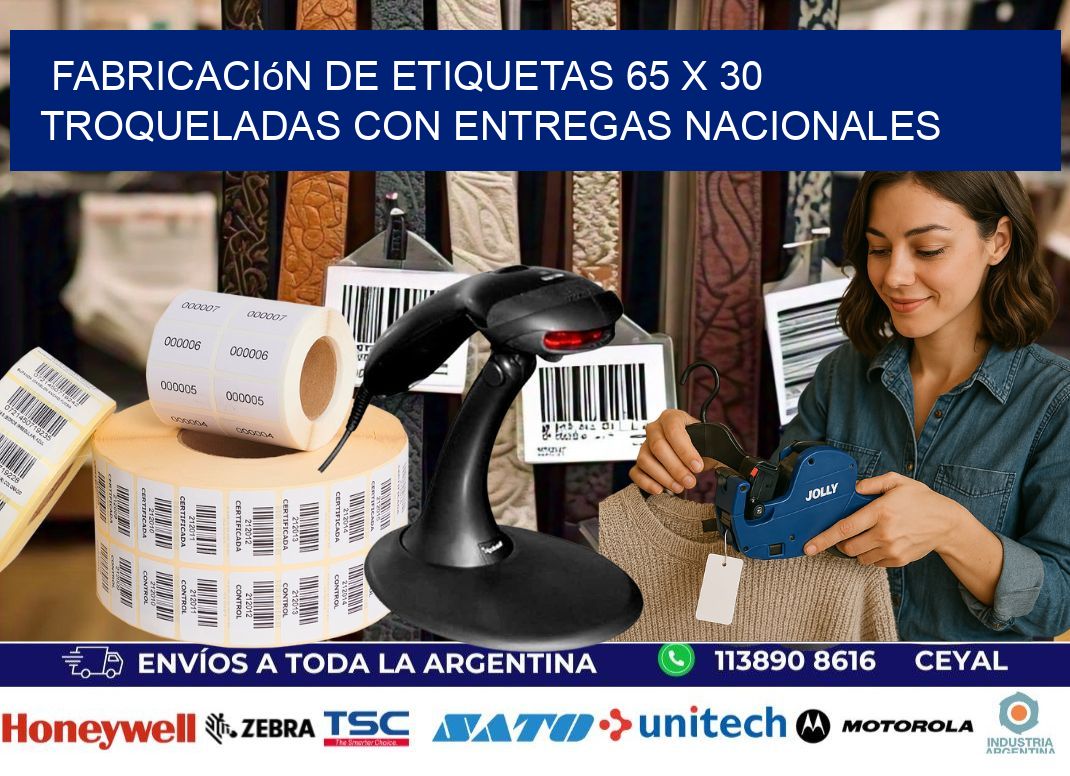Fabricación de etiquetas 65 x 30 troqueladas con entregas nacionales