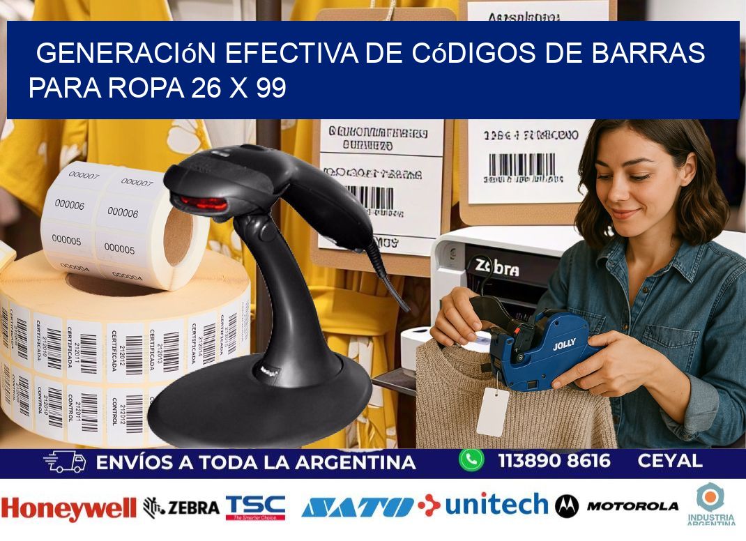 Generación Efectiva de Códigos de Barras para Ropa 26 x 99