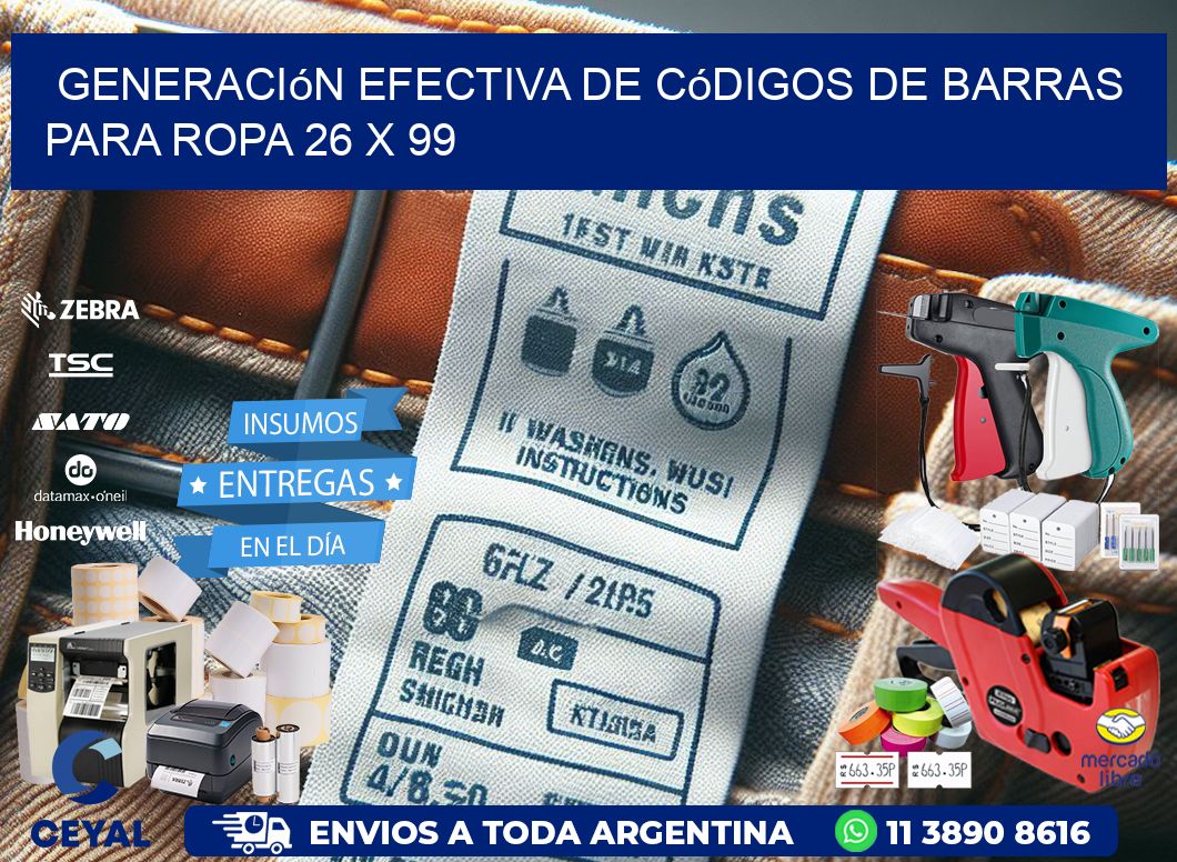 Generación Efectiva de Códigos de Barras para Ropa 26 x 99