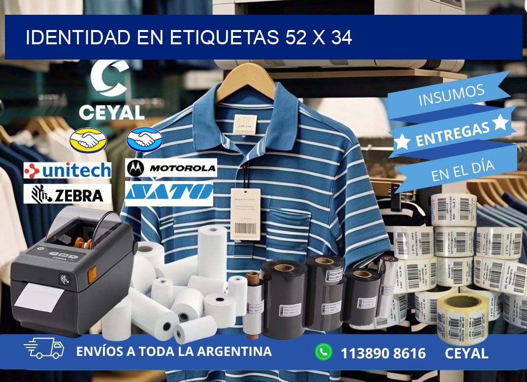 Identidad en etiquetas 52 x 34