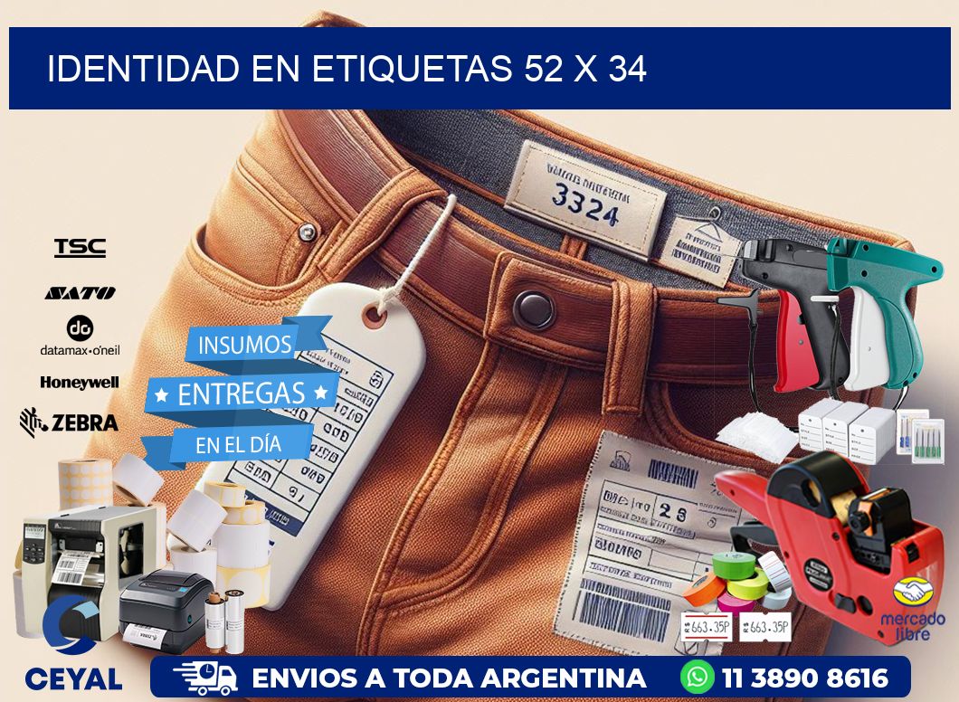 Identidad en etiquetas 52 x 34