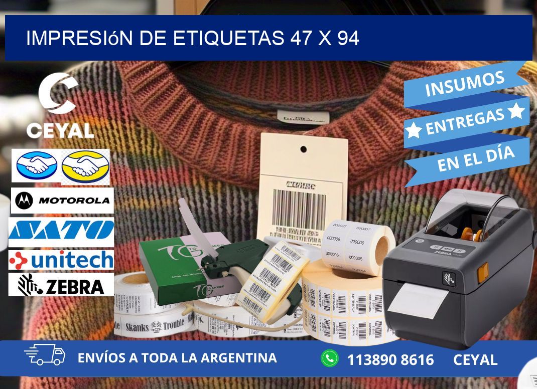 Impresión de etiquetas 47 x 94