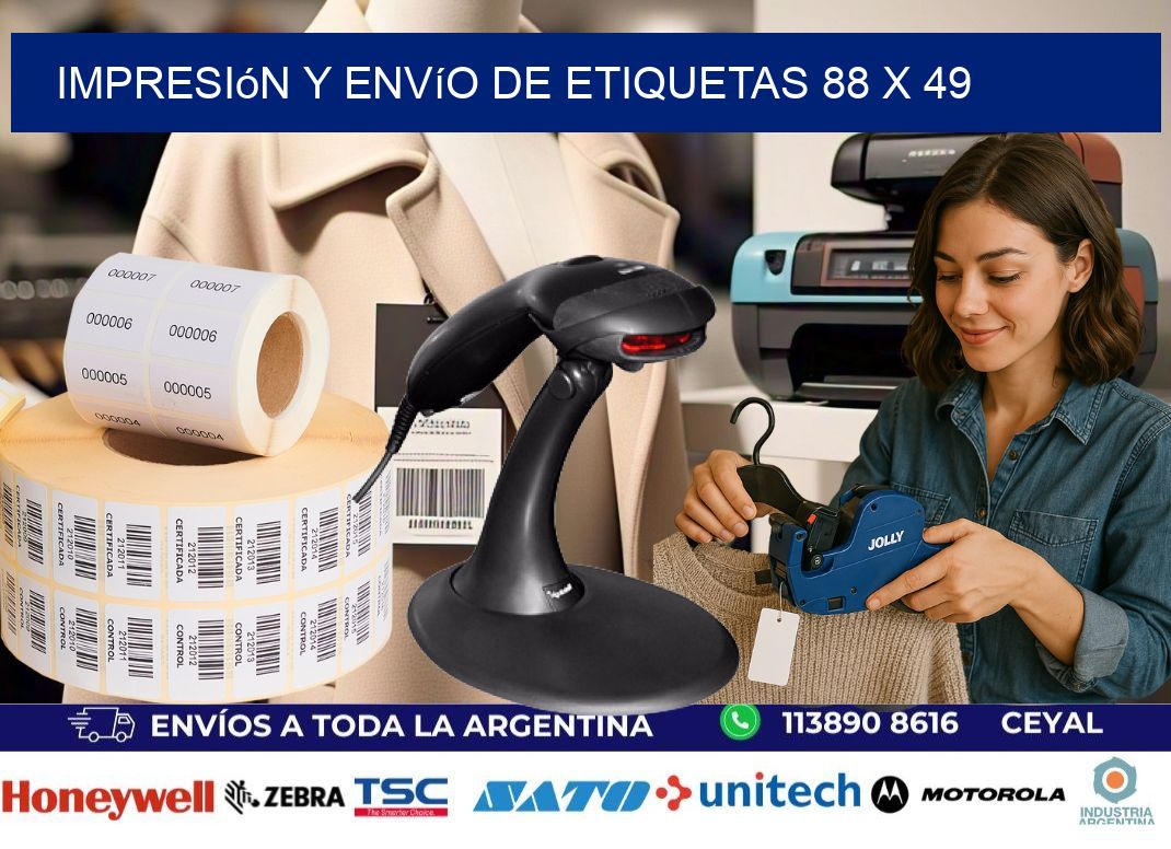 Impresión y envío de etiquetas 88 x 49
