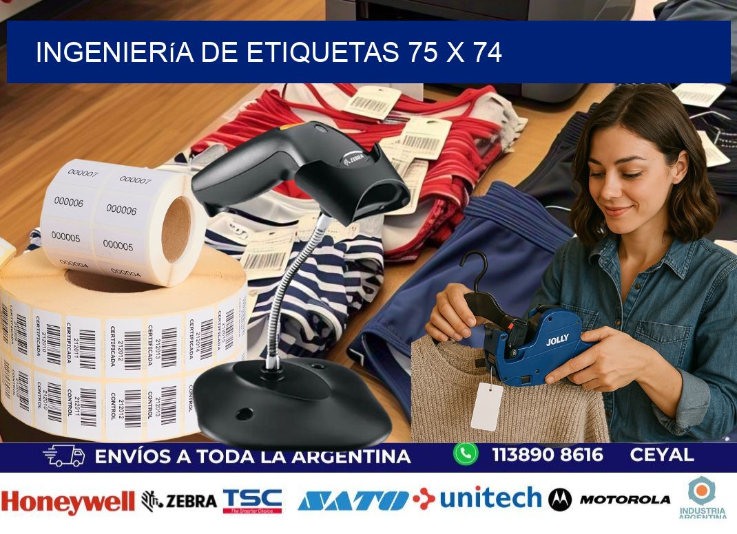 Ingeniería de etiquetas 75 x 74