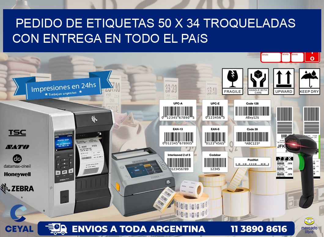 Pedido de etiquetas 50 x 34 troqueladas con entrega en todo el país