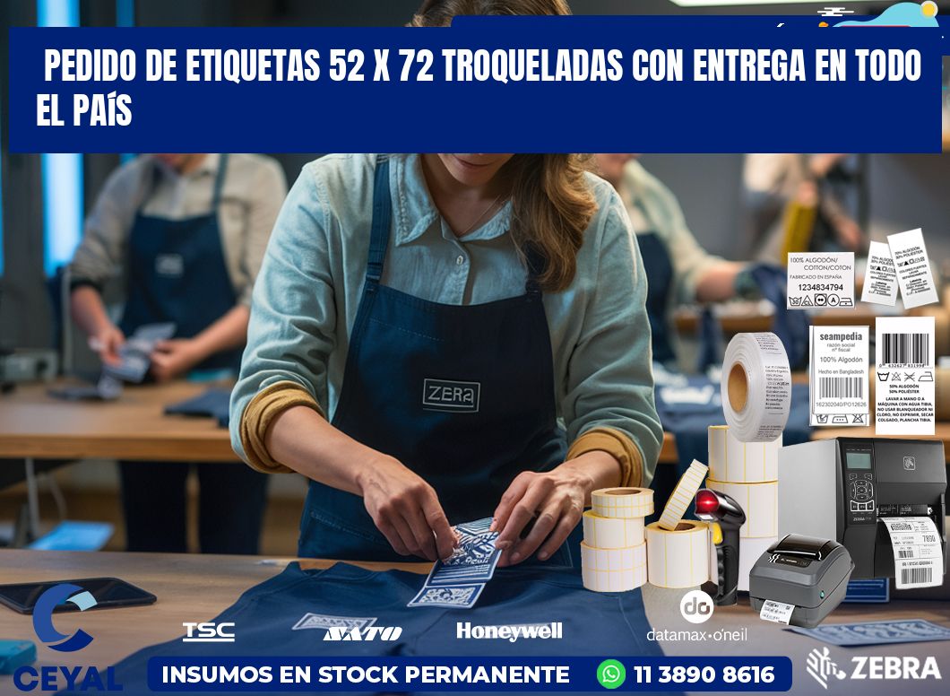 Pedido de etiquetas 52 x 72 troqueladas con entrega en todo el país