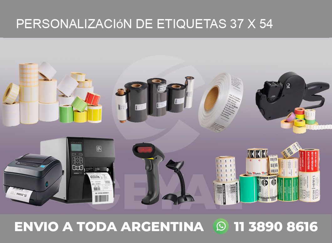 Personalización de etiquetas 37 x 54