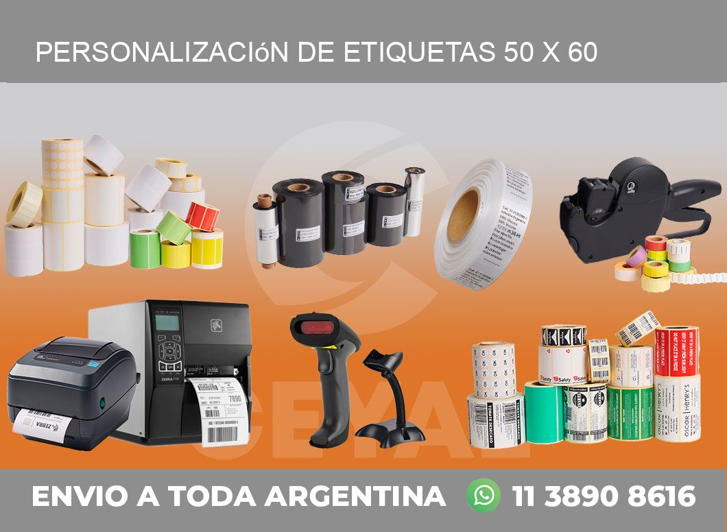 Personalización de etiquetas 50 x 60