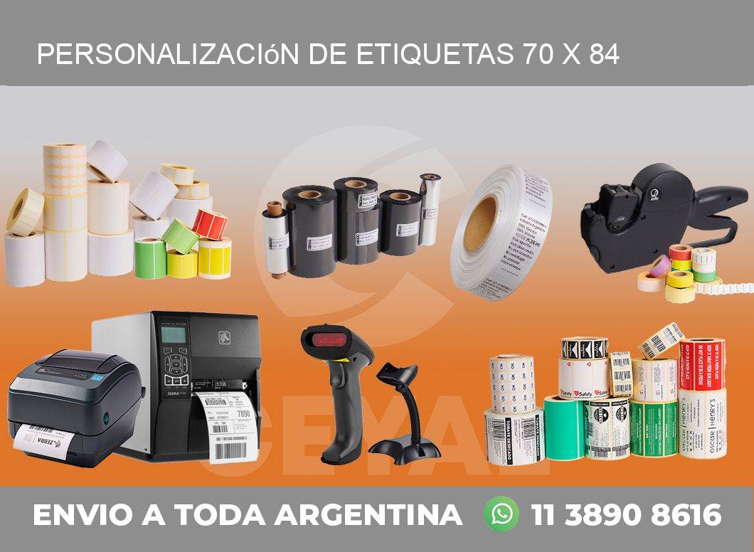 Personalización de etiquetas 70 x 84