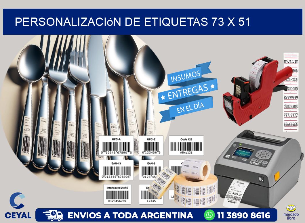 Personalización de etiquetas 73 x 51