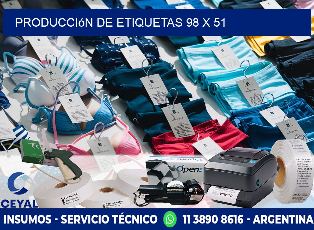 Producción de etiquetas 98 x 51