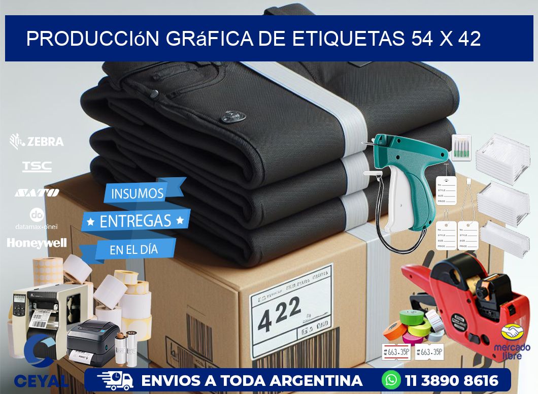 Producción gráfica de etiquetas 54 x 42