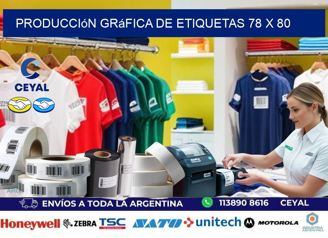 Producción gráfica de etiquetas 78 x 80