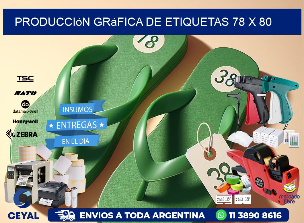 Producción gráfica de etiquetas 78 x 80