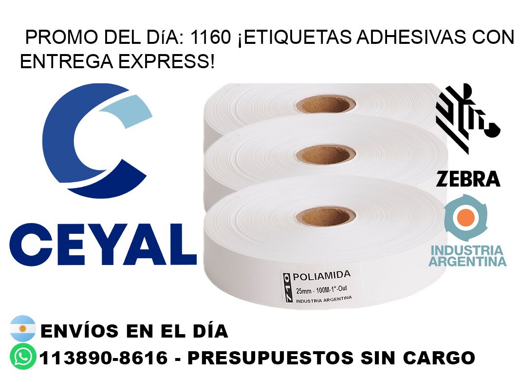 Promo del Día: 1160 ¡Etiquetas Adhesivas con Entrega Express!