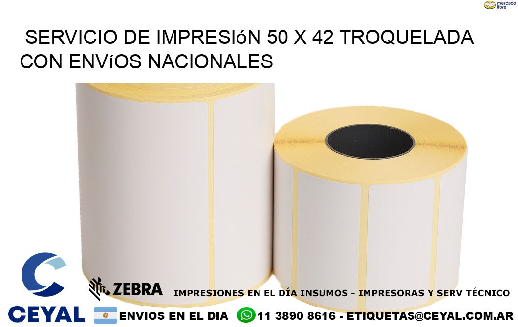 Servicio de impresión 50 x 42 troquelada con envíos nacionales