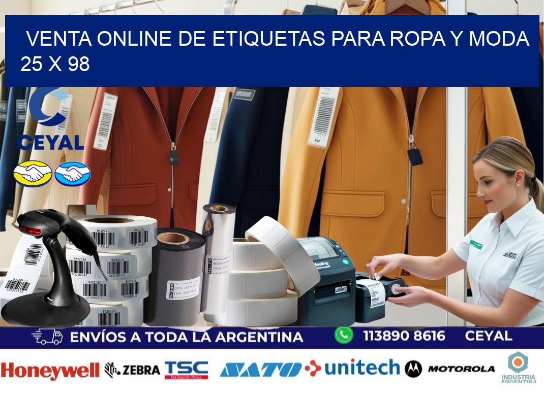 Venta Online de Etiquetas para Ropa y Moda 25 x 98